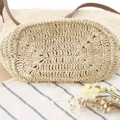 Handtasche Aus Handgeknüpftem Naturmaterial mit Verstellbarem Schulterriemen Brehn