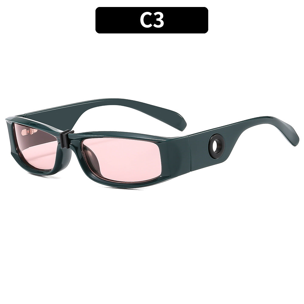 Trendy rechteckige Sonnenbrille