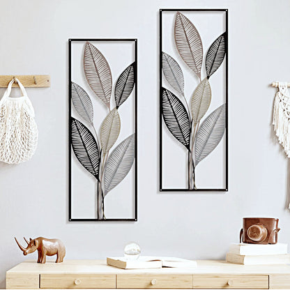 Elegante blattinspirierte Metall-Wandkunst Brehn