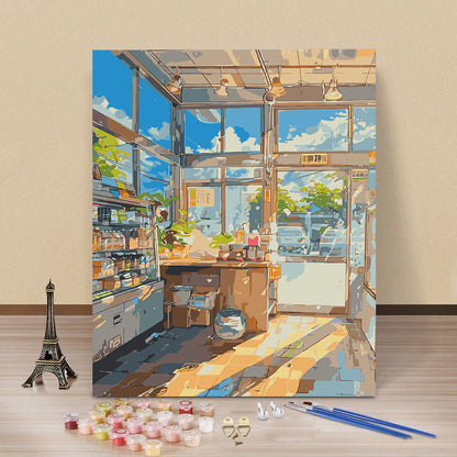 Artistisches Kaffeehaus-Leinwand-Kunst-Set Brehn