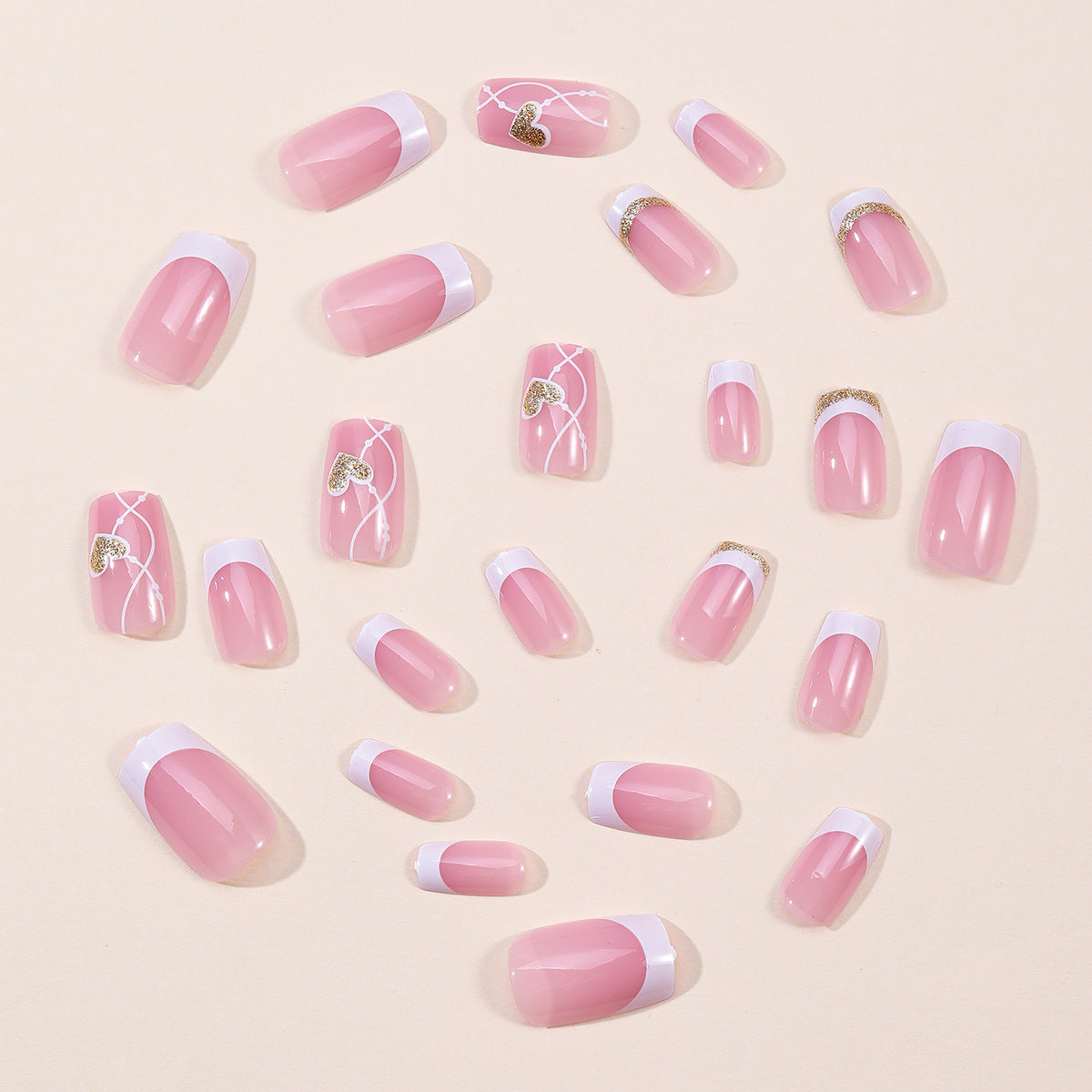 Elegante Herz-Akzent Nagelkunst Verlängerungen Brehn
