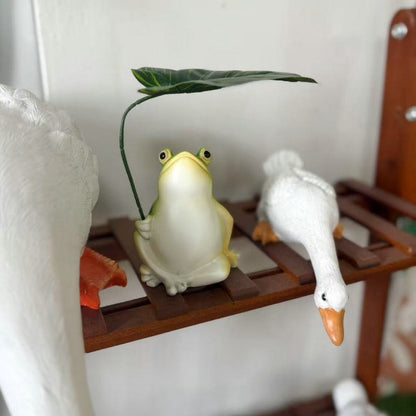 Verspielt Frosch Dekorationsfigur mit Blatt Brehn