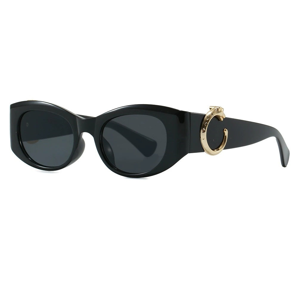 Damen elegante Cat-Eye Sonnenbrille mit goldenen Details Brehn