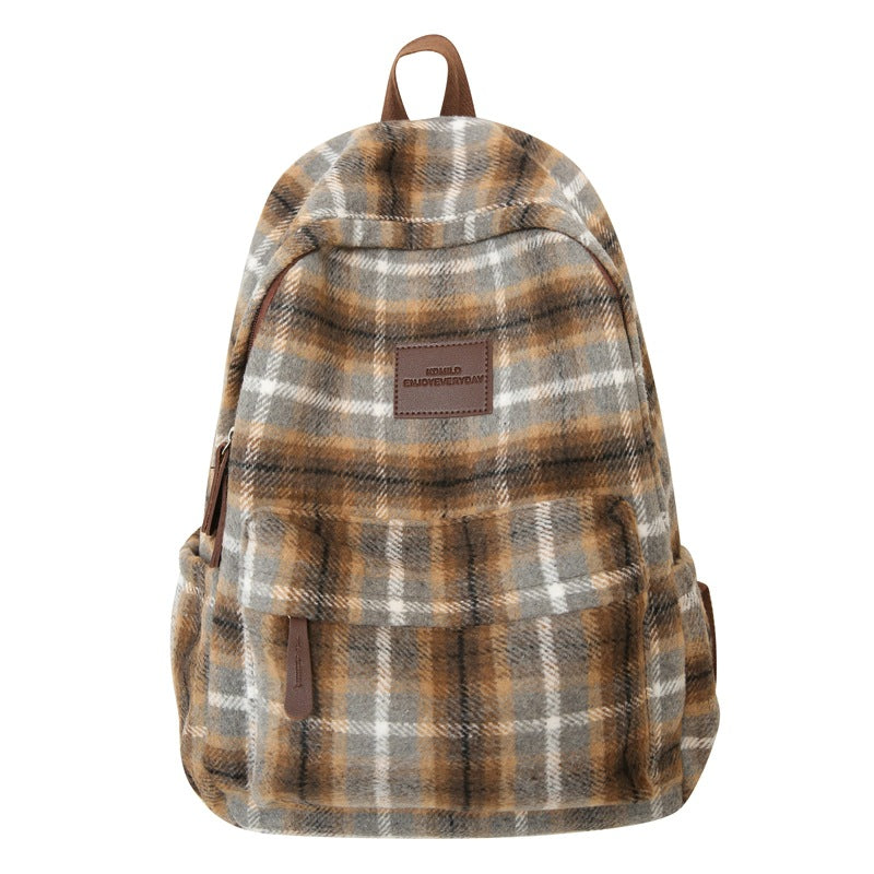 Gemütlicher karierter Schulrucksack Brehn