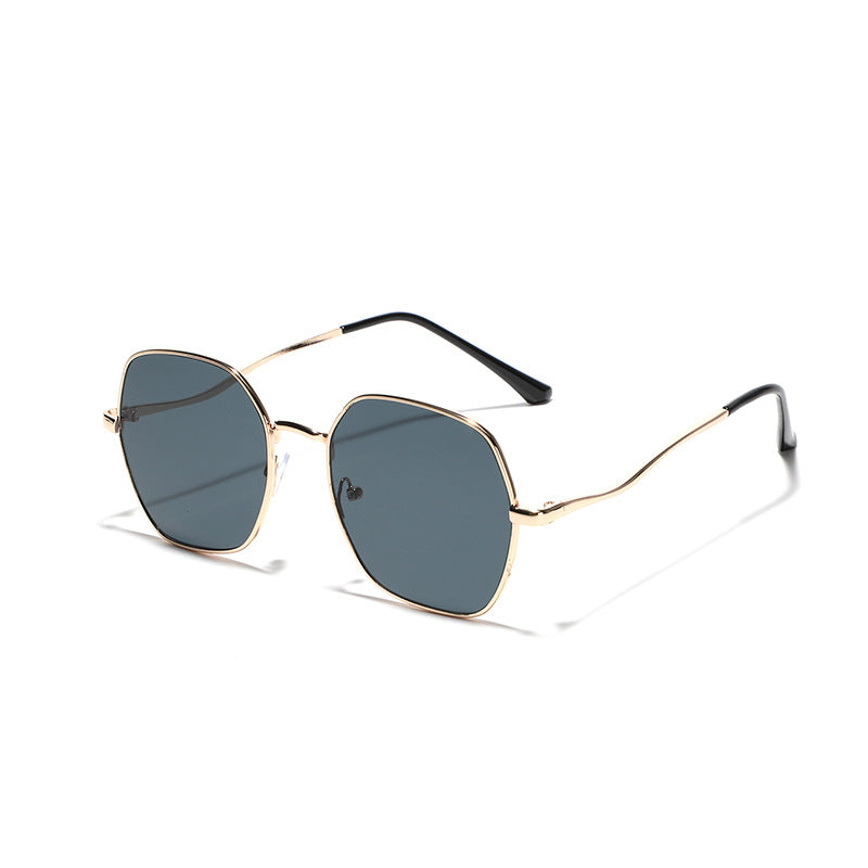 Damen geometrische Sonnenbrille mit hochwertigem Metallrahmen Brehn