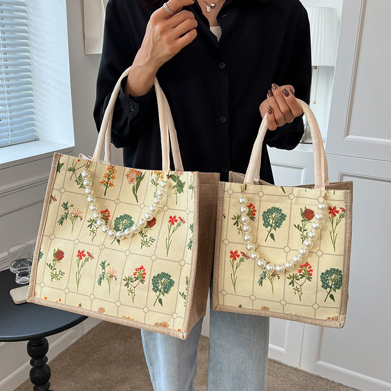 Bestickte Blumendruck-Tasche