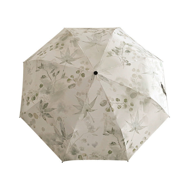 Damen Faltbarer Regenschirm mit elegantem botanischem Muster Brehn