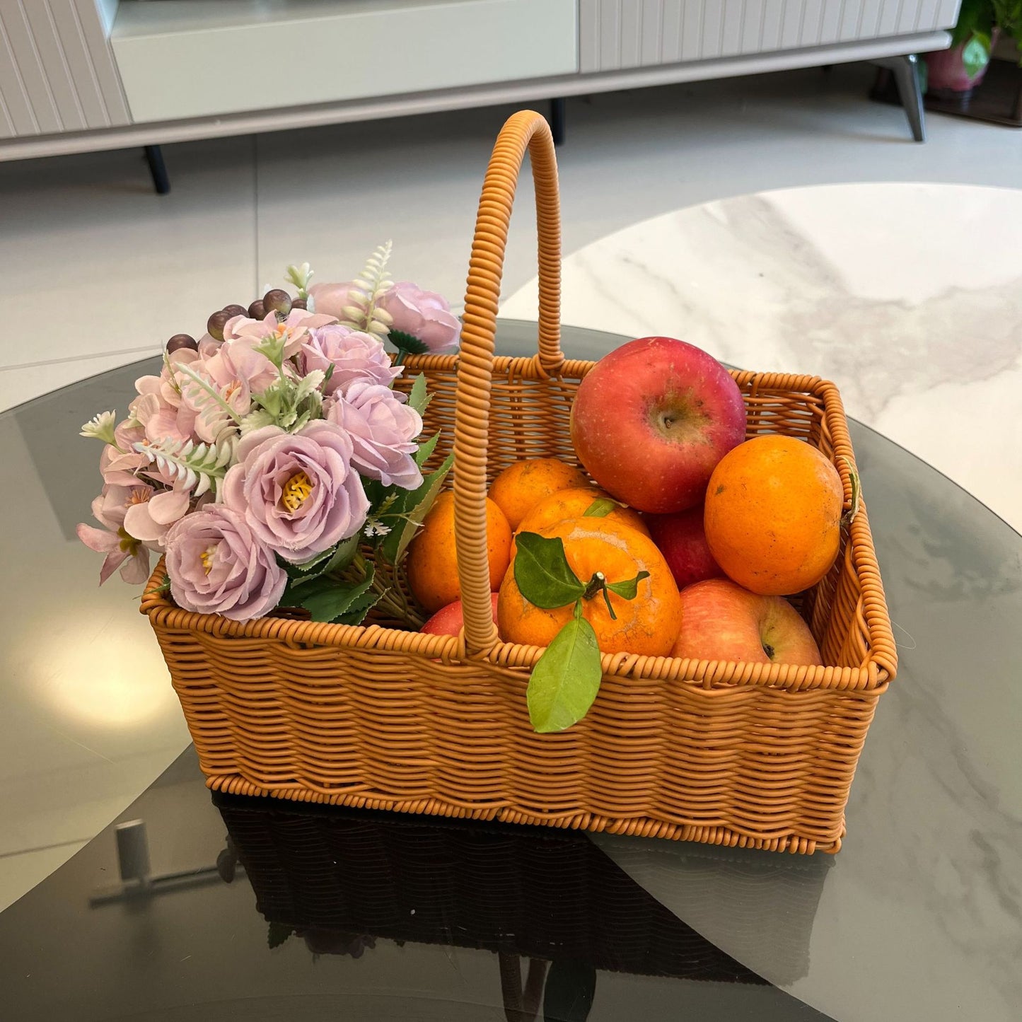 Damen Handgewebter Korb mit elegantem Griff Brehn