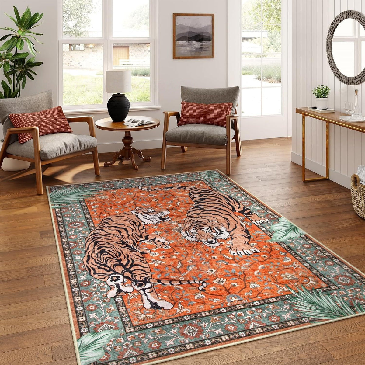 Künstlerischer Tigerprint Bereichsteppich Brehn