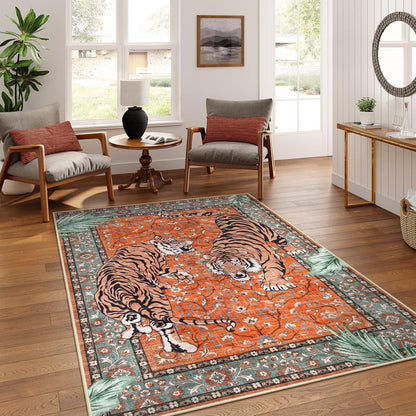 Künstlerischer Tigerprint Bereichsteppich Brehn