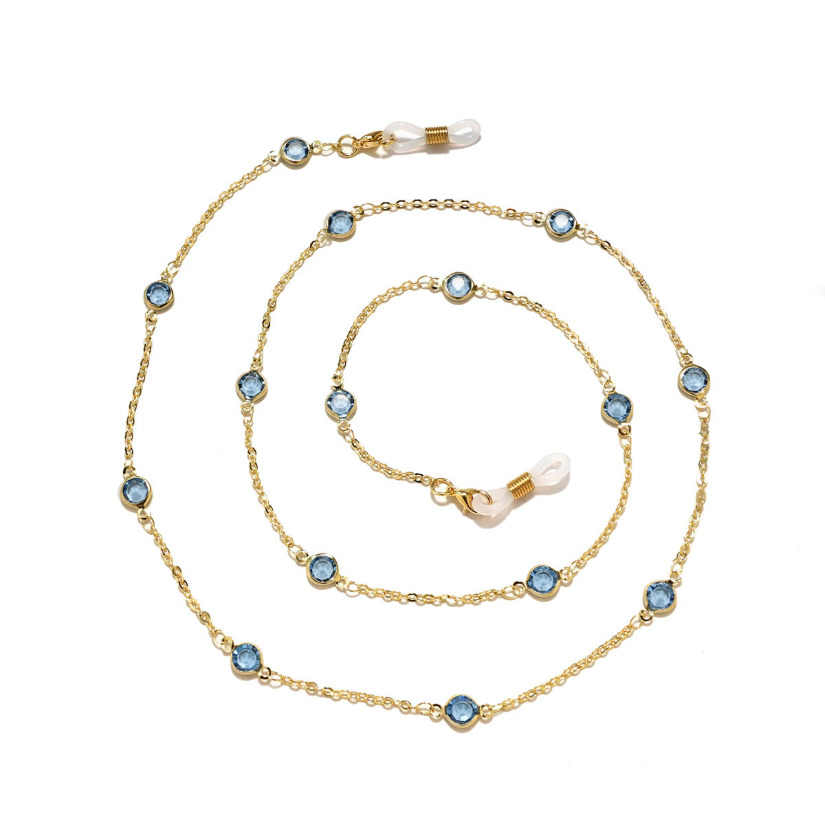 Elegante, mit Kristallen verzierte Brillen-Kette Brehn