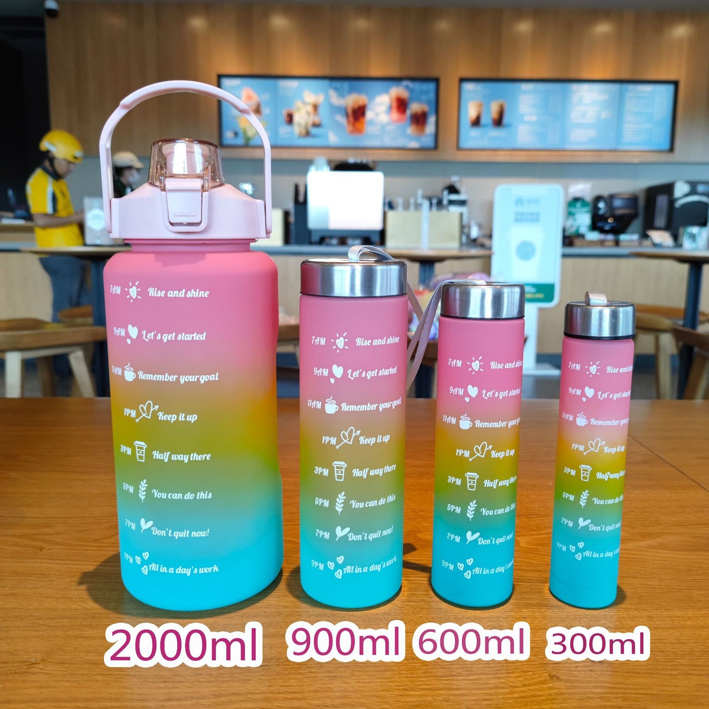 Damen Motivations-Trinkflasche mit Zeitskala und ergonomischem Design Brehn