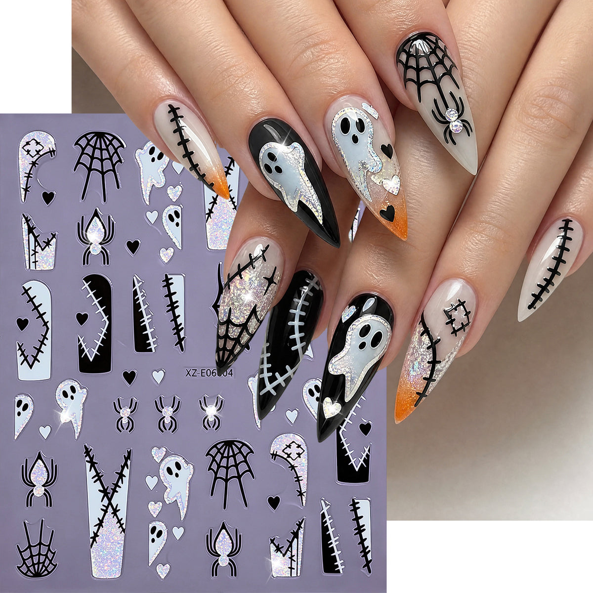 Halloween-Themen Nagelkunst Aufkleber Set  1791507032