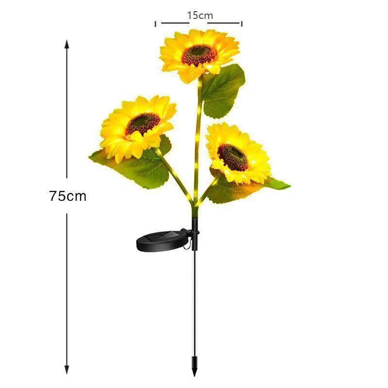 Solarbetriebene Gartenstecklichter für den Außenbereich mit realistischen Sonnenblumenblüten und wasserdichtem Solarcontroller Brehn