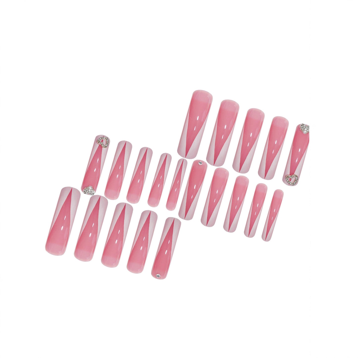 Elegantes Skulptiertes Press-On Nagelset Brehn