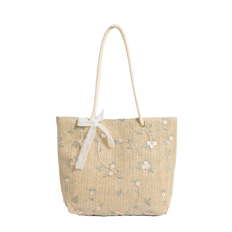 WoBestickte Strohtasche Brehn