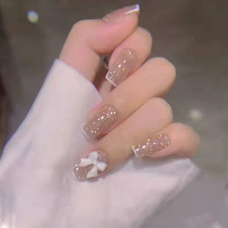 Glitzernde Glitzer Press-On Nail Art Set Brehn