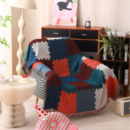 Strukturiertes Patchwork-Design Wurfdecke