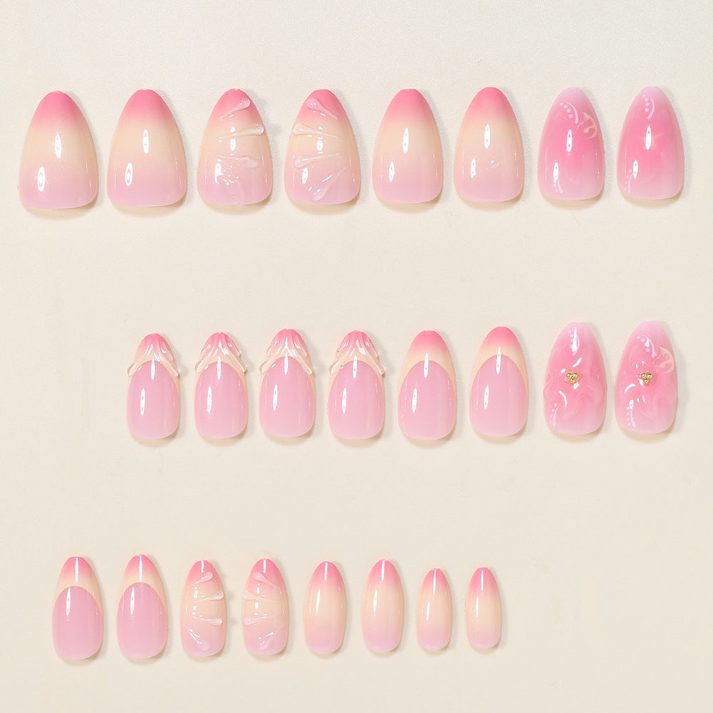 Elegantes Blumen Press-On Nail Art Set Brehn