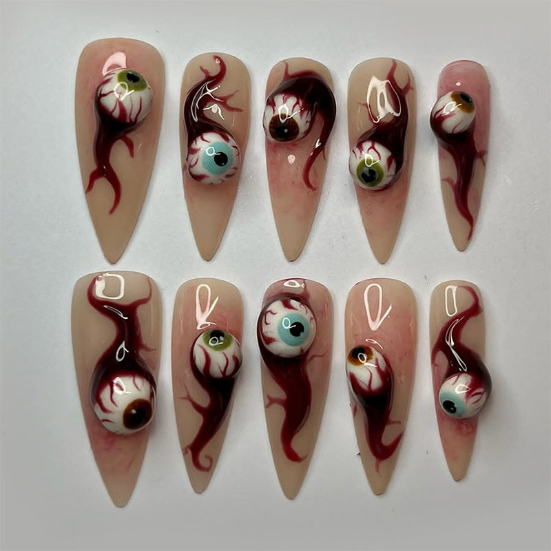 Künstlerisches Halloween Press-On Nagel Set Brehn
