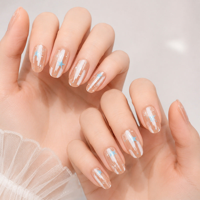 Künstlerisches Press-On-Nagelset mit Stern- und Glitzerelementen Brehn 1789389319