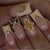 Künstlerische florale und Tierdruck Press-On Nagelkunst Brehn