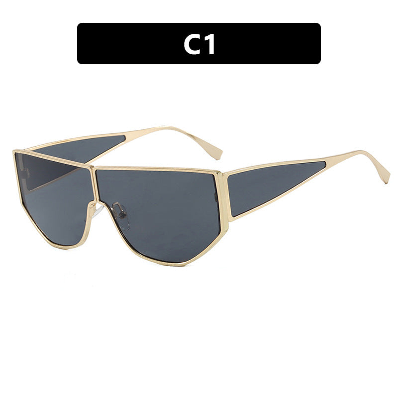 Damen trendige oversized Sonnenbrille mit markantem geometrischen Design Brehn