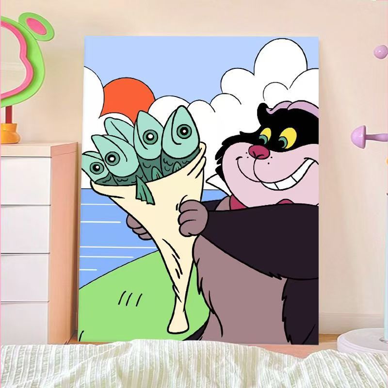Verspielt Cartoon Katze Wandkunst Brehn