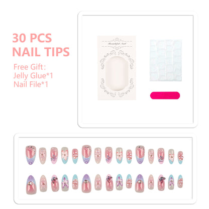Floral Acryl Press-On Nagelkunst Set