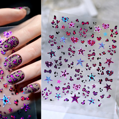 Glänzende Nagelkunst Aufkleber Set