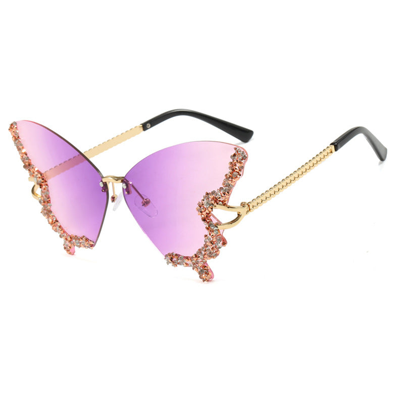 Damen große Cat-Eye Sonnenbrille mit funkelndem Strassbesatz und elegantem Rahmen Brehn