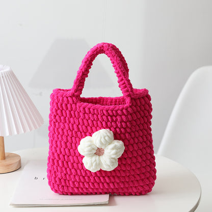 Handgefertigte Baumwolltasche mit Blumenapplikation Brehn
