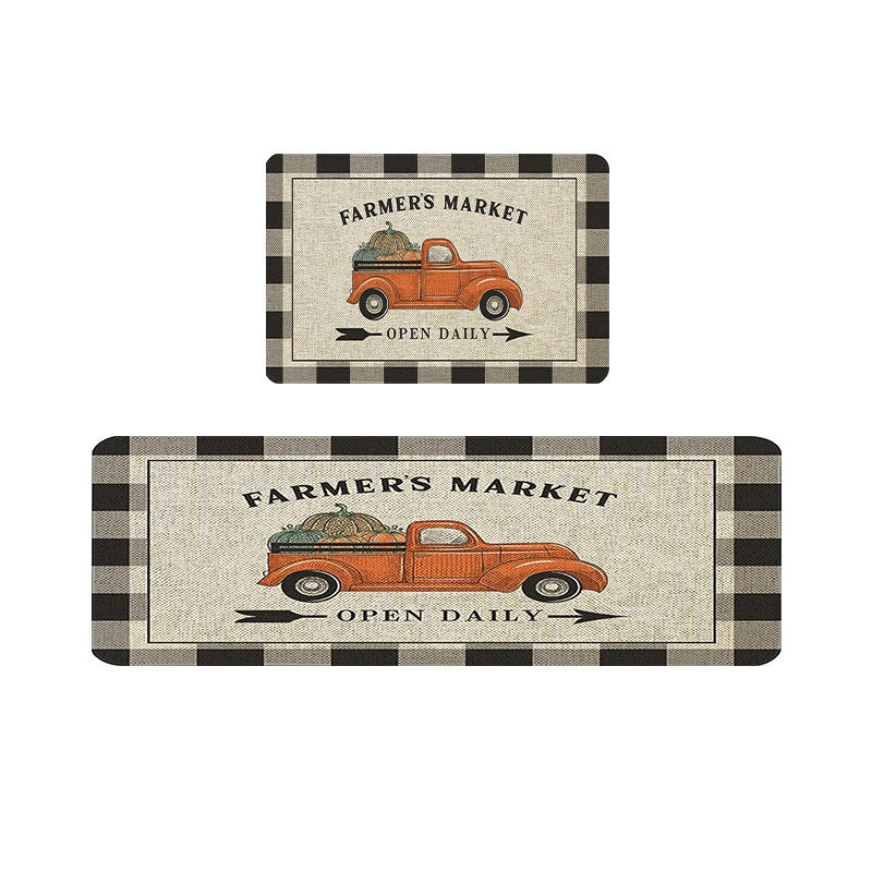 Vintage-Bauernmarkt-Themen-Fußmatte