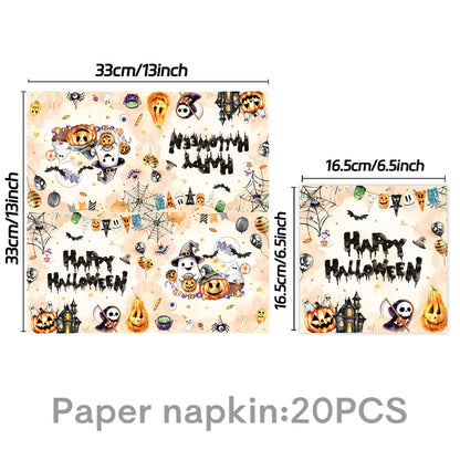Papierservietten-Set mit Halloween-Motiven und detailreichem Druck für Partydekoration