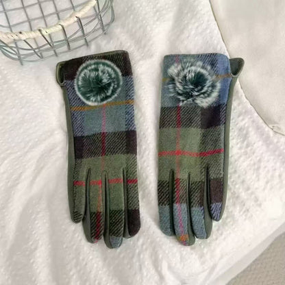 Winter Karomuster Touchscreen Handschuhe Brehn
