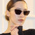 Damen Cat-Eye Sonnenbrille mit stylischem Metallrahmen und UV-Schutz Brehn