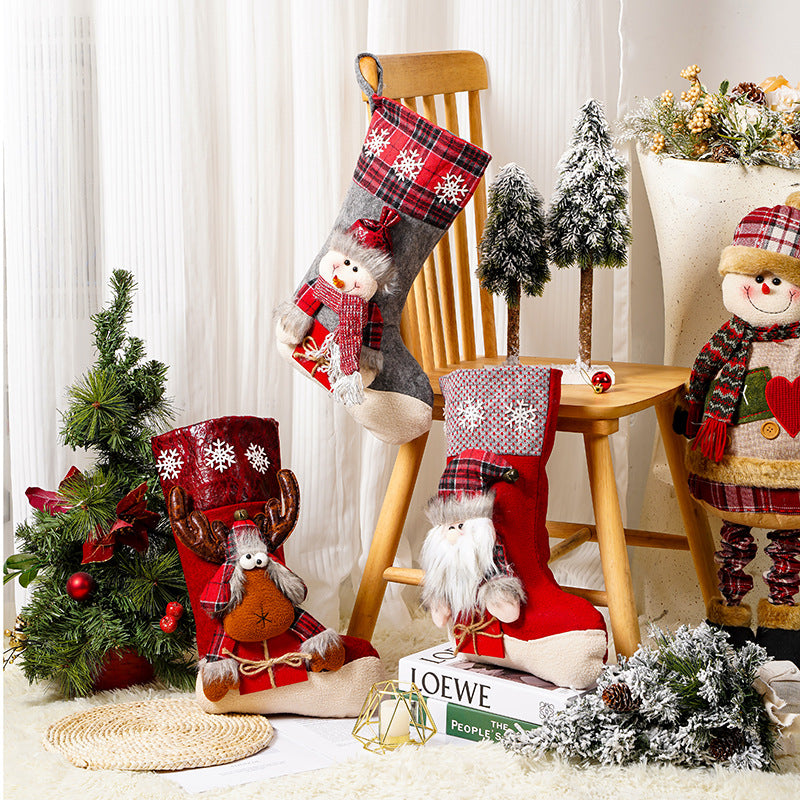 Festlicher Weihnachtsstrumpf mit Rentiermotiv Brehn
