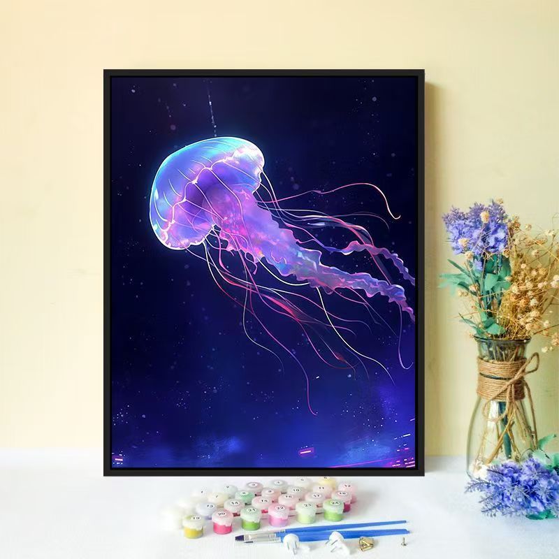 Jellyfish-inspiriertes Canvas-Wandkunst Brehn