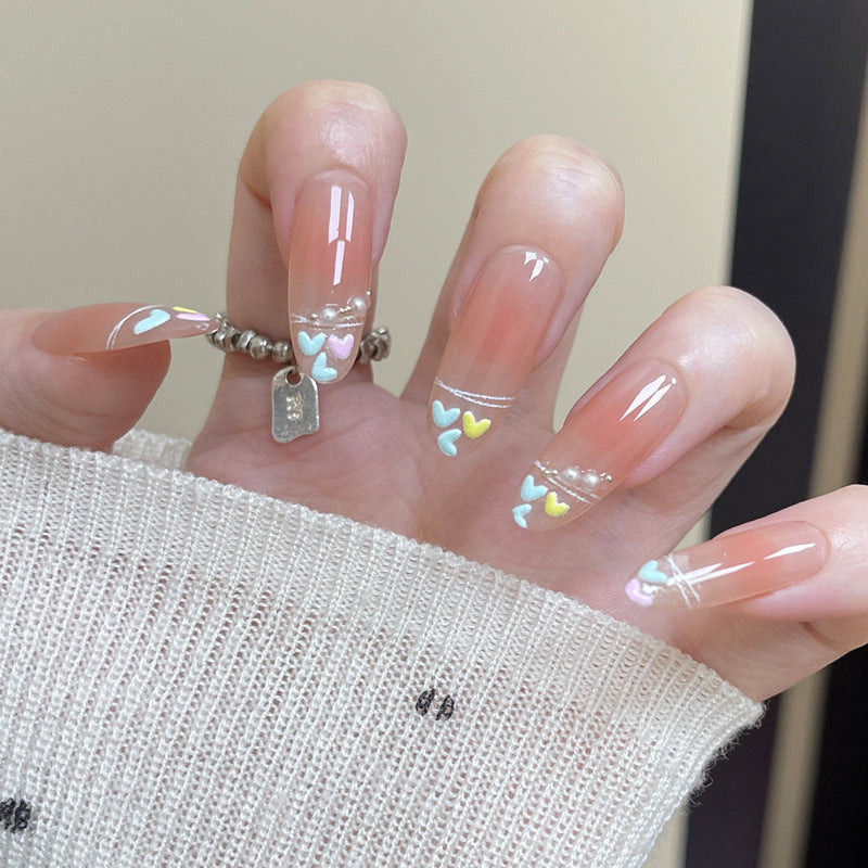 Herz-Themen Press-On Nagelset mit dekorativem Akzent Brehn