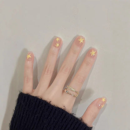Dekoratives Press-On Nagelkunst-Set mit Stern-Motiven