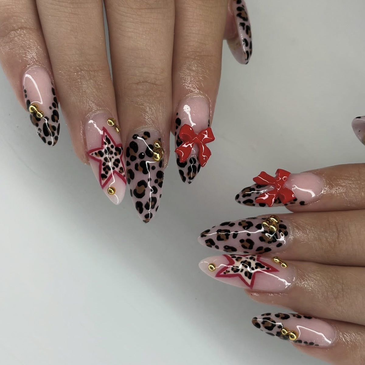 Fierce Leopard Print Stiletto Nagelkunstverlängerungen Brehn