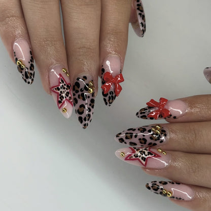 Fierce Leopard Print Stiletto Nagelkunstverlängerungen Brehn