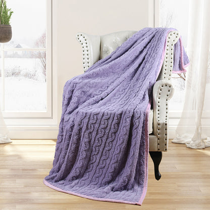 Damen gemusterte Kuscheldecke aus weichem Bouclé Brehn