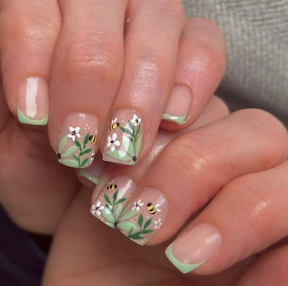 Blumenmuster Acryl-Nagelkunst-Verstärkungen Brehn
