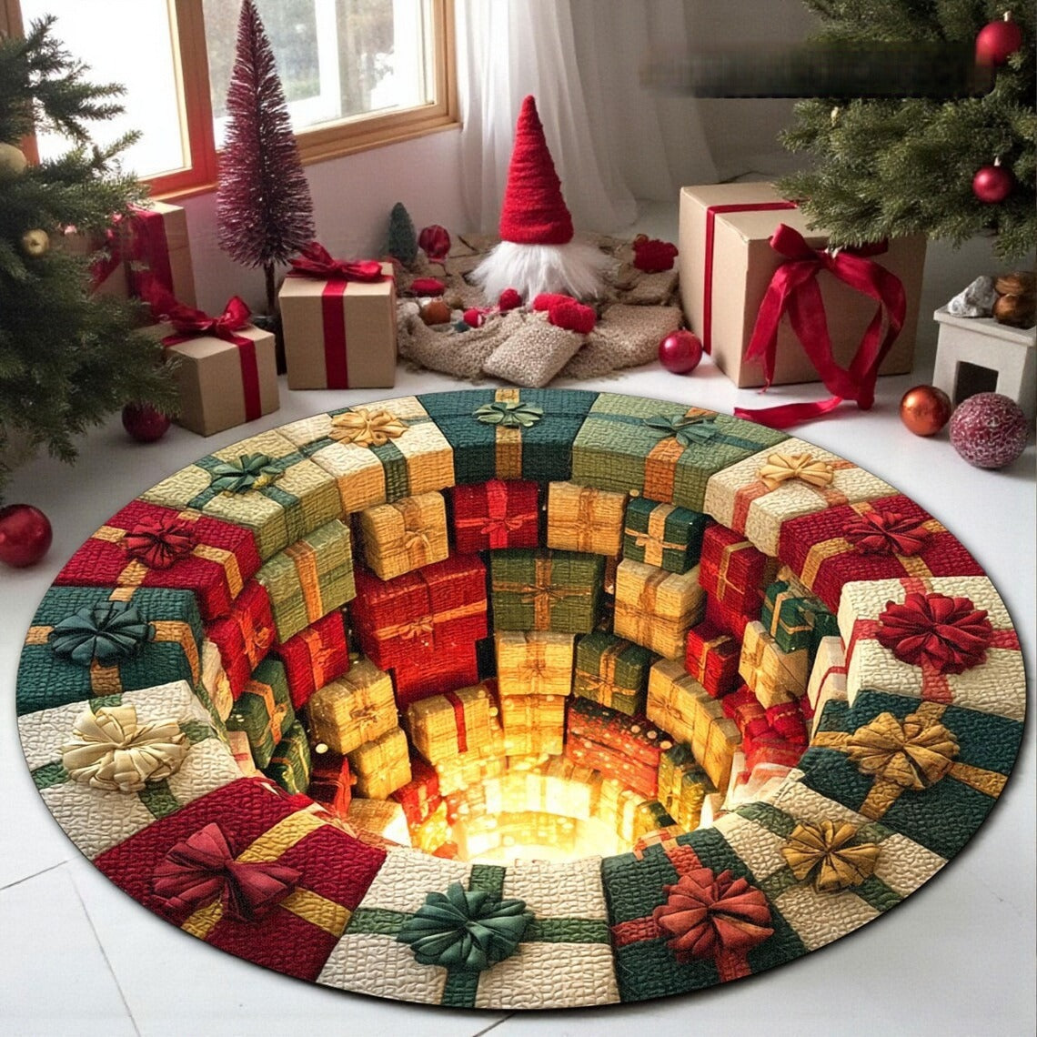 3D Weihnachtsmuster Teppich