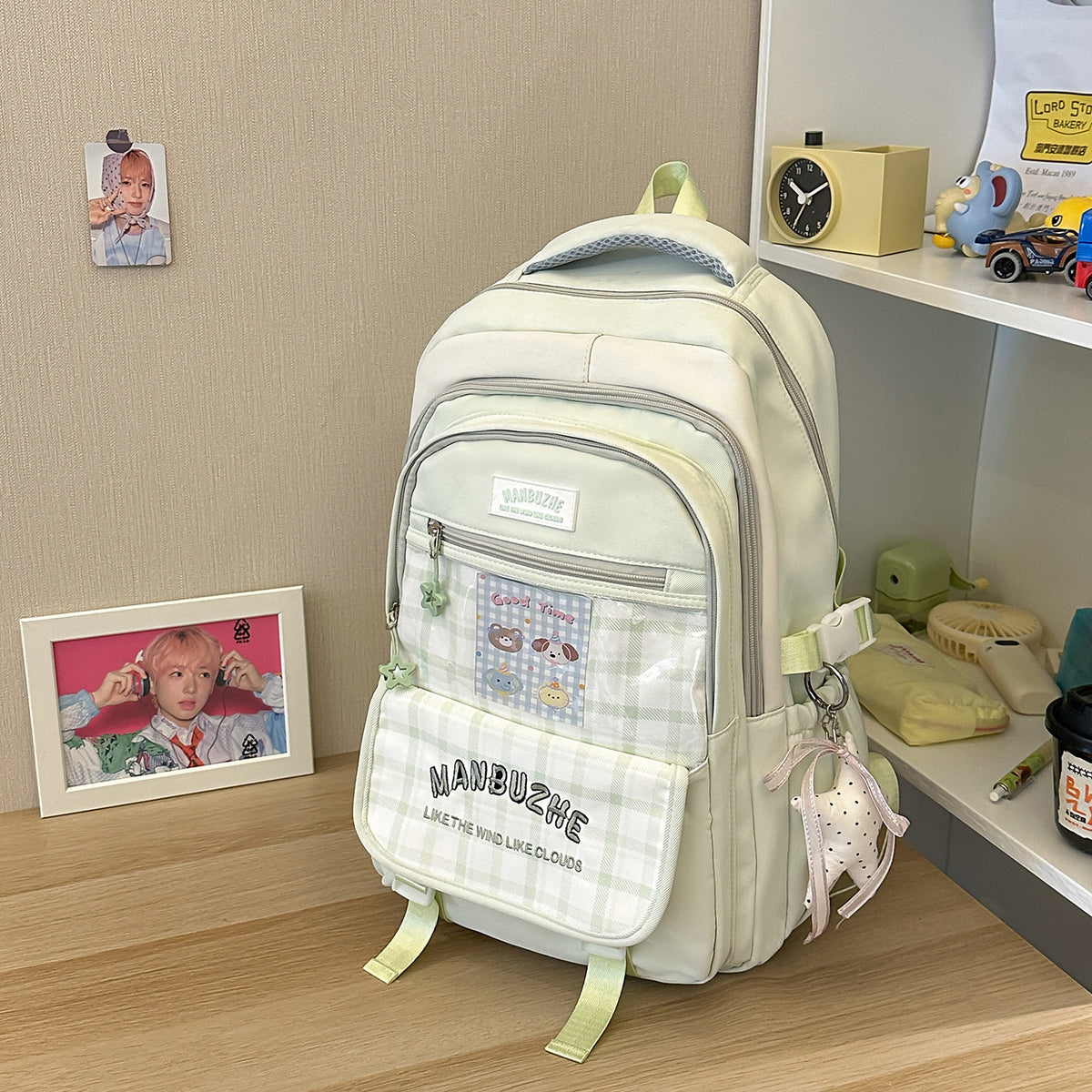 Trendiger geräumiger Rucksack mit transparenter Tasche Brehn