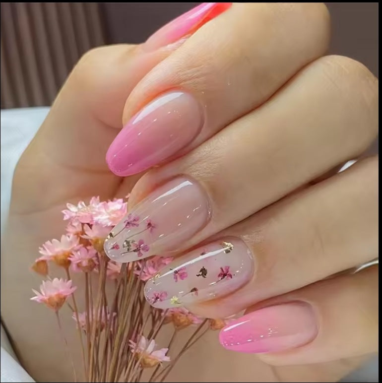 DIY Press-On Nail Art Set mit Blumendesign Brehn