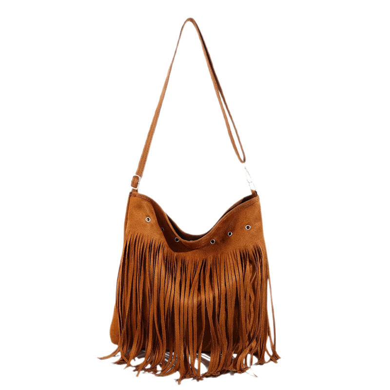 Suede Fringe Schultertasche Brehn