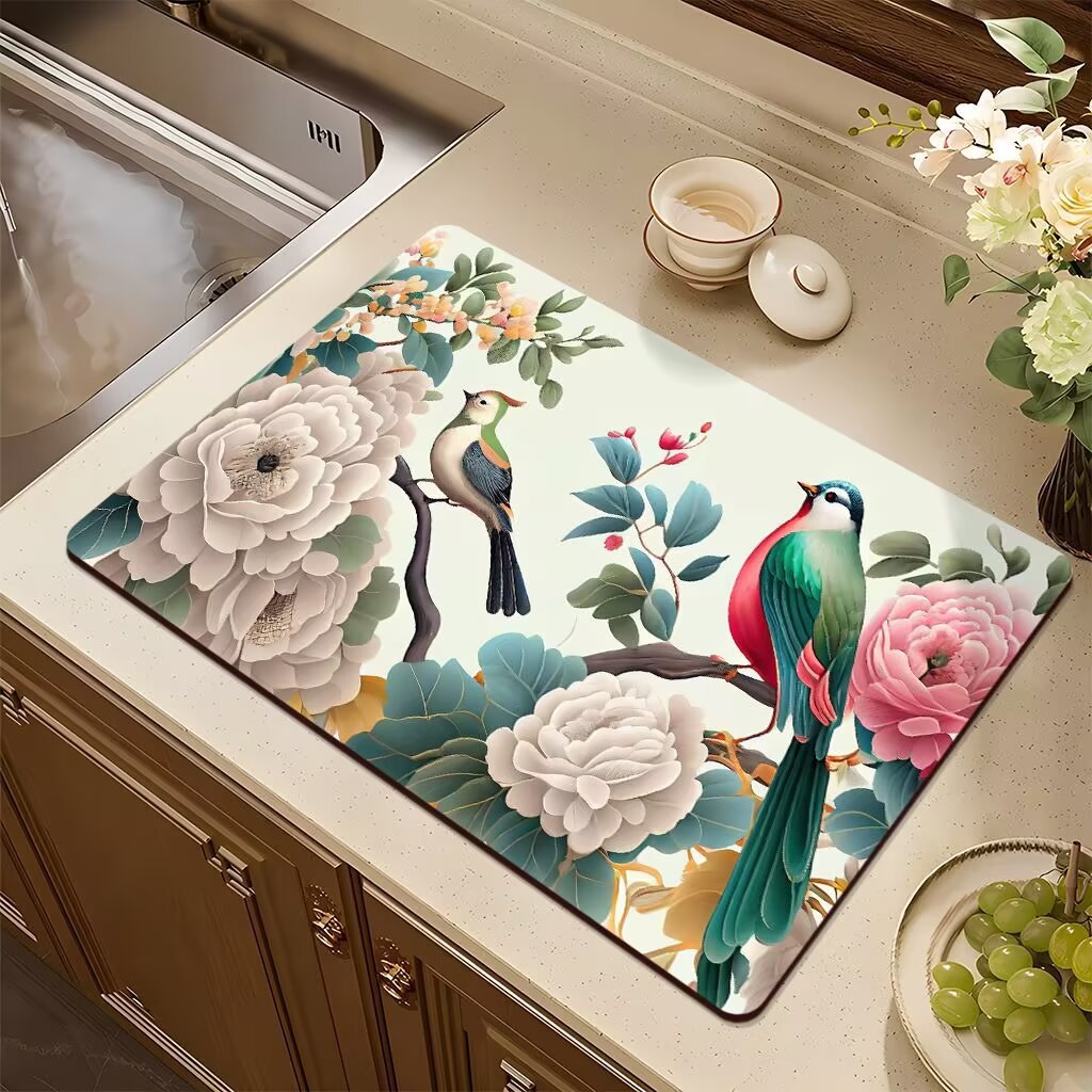 Künstlerisches Blumendesign Küchenmatte Brehn