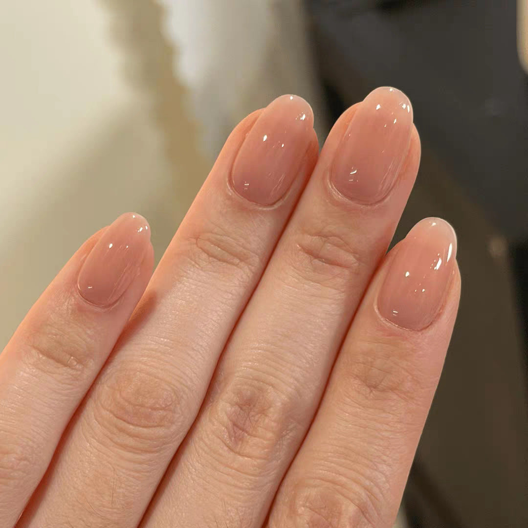 Glänzende natürliche mandelförmige Press-On-Nagelspitzen Brehn